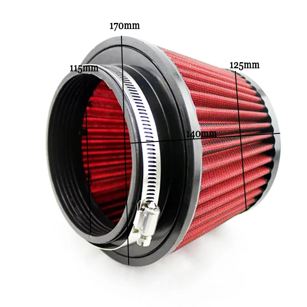 115mm Air Filter Car Intake Reusable Modified Mushroom Head Air Filter Universal Style Auto Car Accessiores red blue