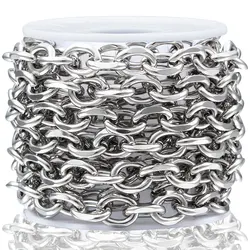 Rvs Rolo Kabel Kettingen Oval Link Chain Fit Voor Diy Sieraden Maken Levert Wholesale Lots Bulk Handgemaakte Ketting 1M