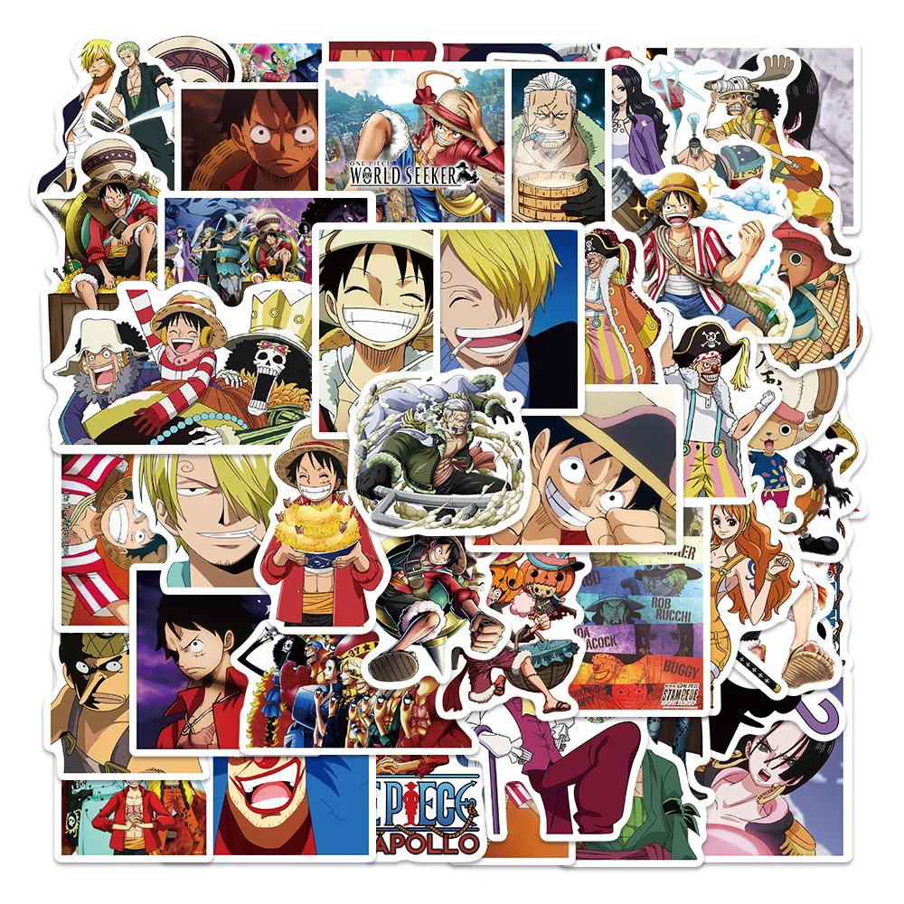 10/30/50PCS Anime One Piece Cartoon Stickers Graffiti Car Motorcycle Travel Luggage Guitar Waterproof Cool Decals Kid Sticker