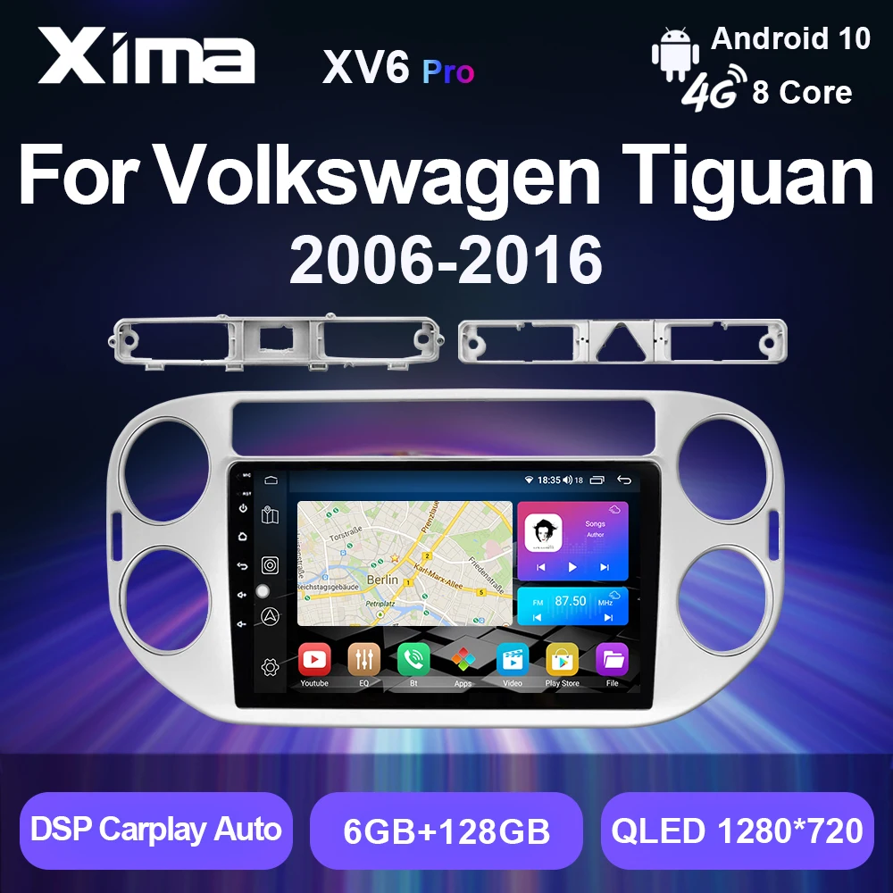 XIMA Pro 2 din Android 10 Autoraido dvd Carplay Car Radio Multimedia Video Player gps  For VW Volkswagen Tiguan 1 NF 2006 -2016