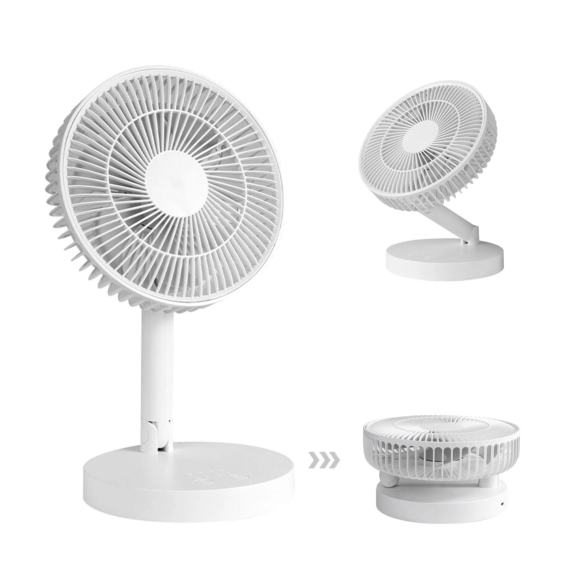 KASYDoFF Rechargeable USB Table Fan ,7200mAh Portable Mini stand Fan Cooling Small Foldable fan for Desk Home Office and bedroom