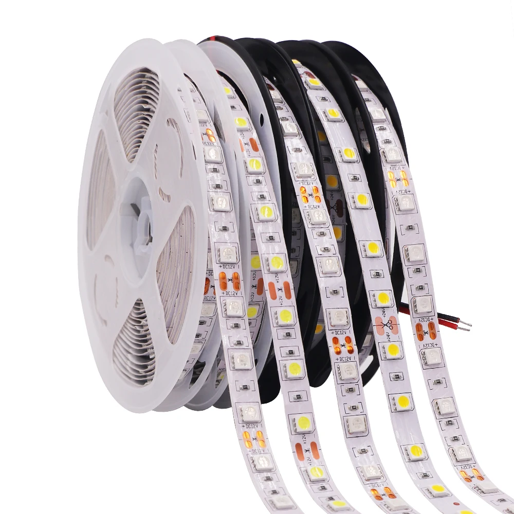 5M LED Strip Light SMD 5050 5054 60LED 120LED DC 12V Flexible LED Tape 9 Colors IP21/IP65/IP67 Waterproof for Home Decoration