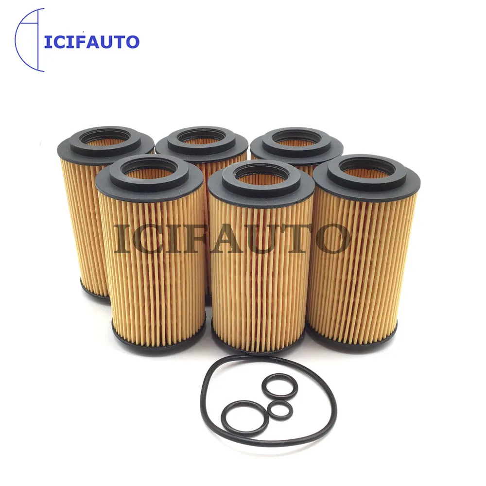 6X Engine Oil Filter Insert for Mercedes-Benz W204 W212 C180 C200 C280 E200 E250 E300 E350 A6511800309 68091826AA HU7010Z