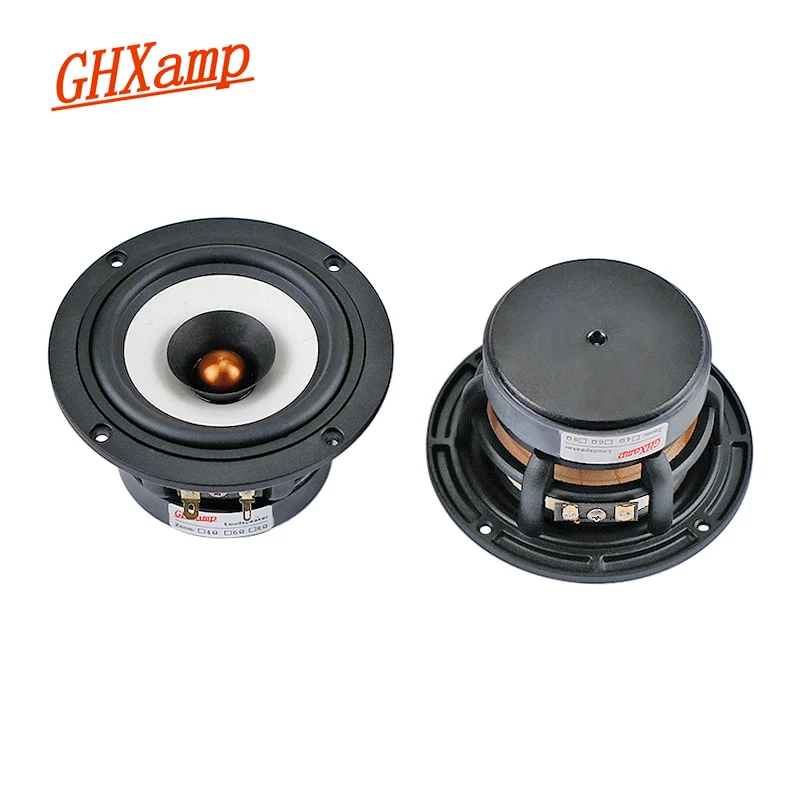 4 Inch Full Frequency Speaker 4 Inch HIFI Fever Mica Basin Aluminum Frame Desktop Bookshelf Box Speaker 2pcs