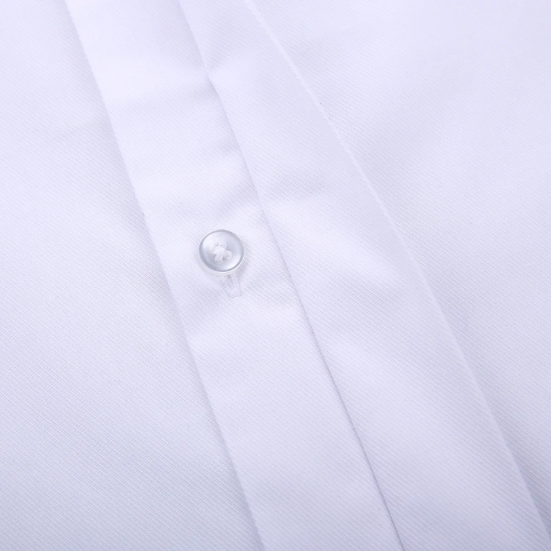 Camisa de vestir de puño francés con botones ocultos para hombre, diseño clásico sin bolsillo, manga completa, ajuste estándar, camisas blancas para