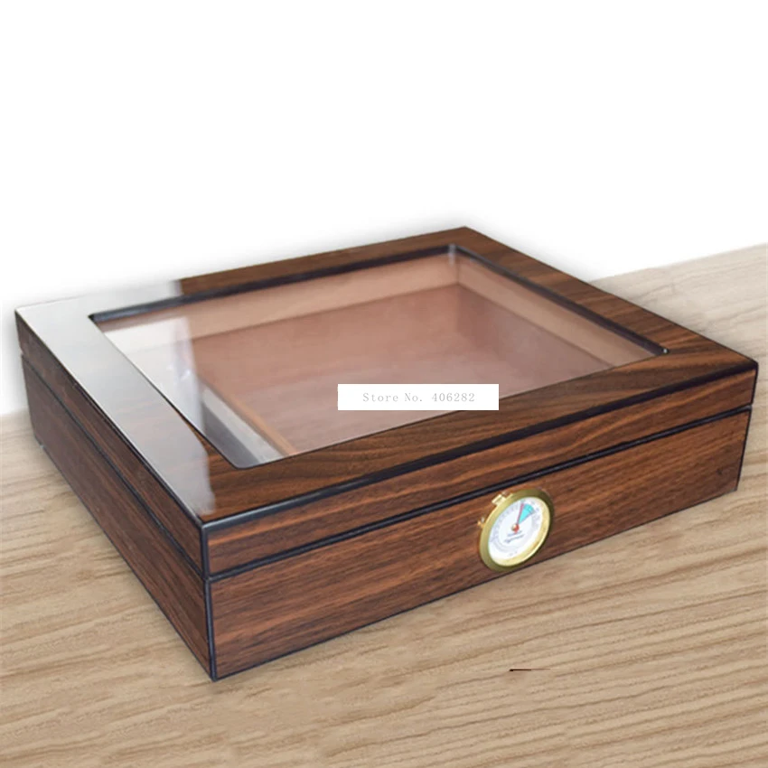 1PC Vintage Wood 1-30pcs Cigar Storage Box Case Smoking Cigar Humidor Wooden Tray Hygrometer Humidifier Moisturizing Storage Box