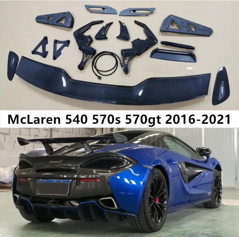 Spoiler For McLaren 540 570s 570gt 2016-2021 Rear Wing Lip Tail Trunk Spoilers Carbon Fiber BIG GT Style