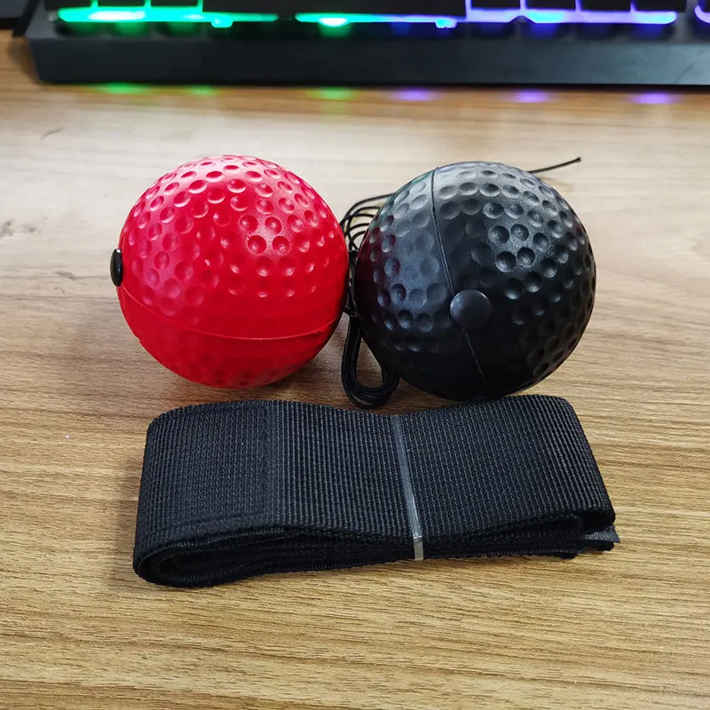 Pelota de reacción de boxeo montada en la cabeza, pelota de goma de 6,3 cm de diámetro, Pelota de espuma de PU, tenis, Muay Thai, boxeo,