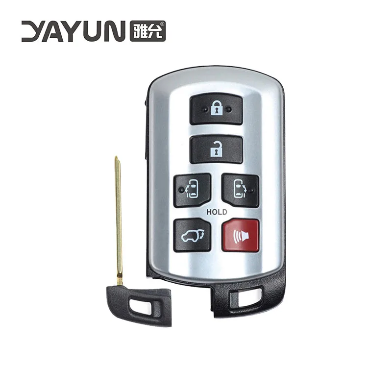 YAYUN ForToyota Sienna 5+1 Buttons Emergency Spare Key FCC ID HYQ14ADR Without Logo Remote Key Shell Case