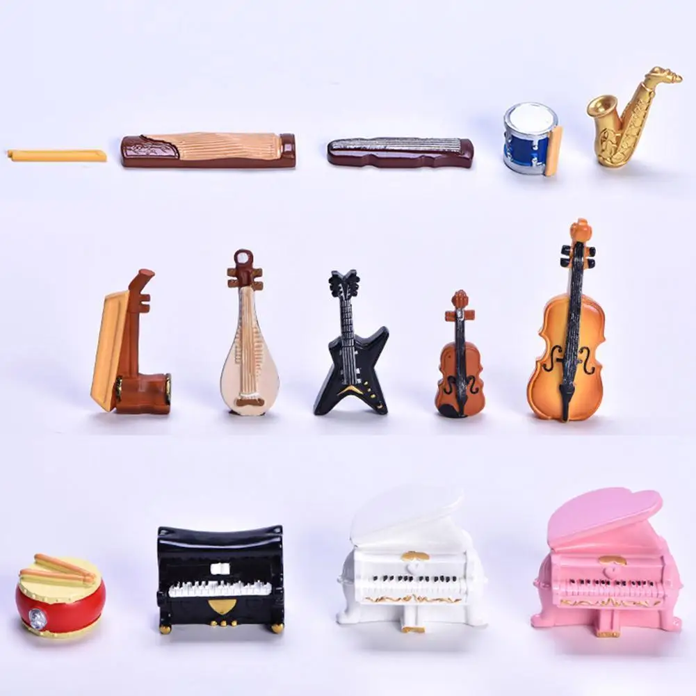 Alat Musik Mini Cetakan Display Saksofon Biola Piano Lanskap Mikro