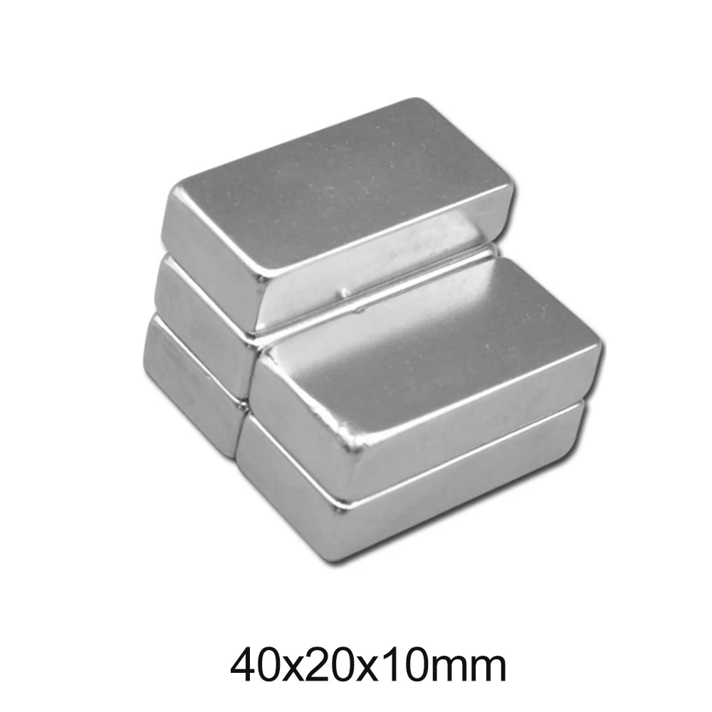 1~10PCS 40x20x10 Quadrate Powerful Magnets Strip DIY Permanent Magnetic 40x20x10mm Super Powerful Neodymium Magnet 40*20*10 mm