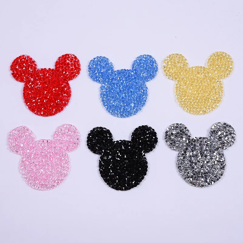 10 szt. Kryształ Rhinestone Mickey naszywki na odzież żelazko na ubrania aplikacje odznaka naklejka na tkaninę akcesoria odzieżowe