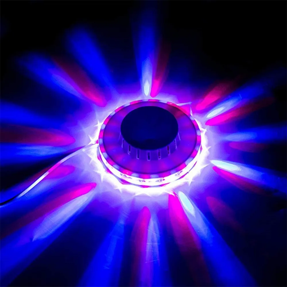 Mini UFO 48 LED Strobe Stage Light Voice Control Multicolor Rotating Disco party Lights for Christmas ktv Background Wall Light