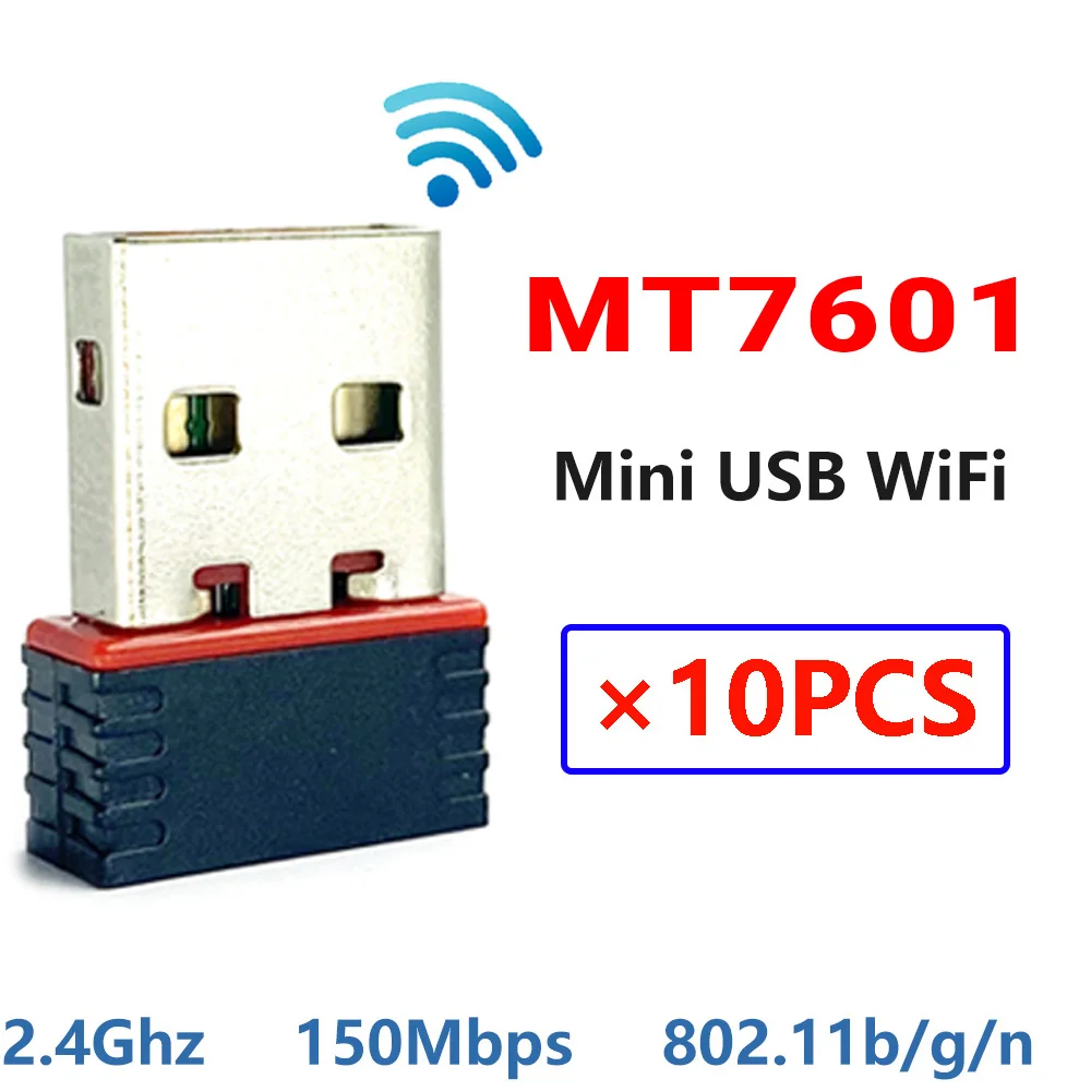 [10PCS] Mini 7601 WiFi Dongle MT7601 Chip 150Mbps IEEE 802.11b/g/n standard USB2.0 interface Wireless WiFi Adapter