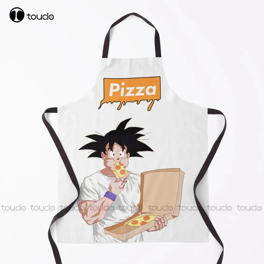 New Goku Eating Pizza Anime Pizza Apron Aprons For Men Unisex