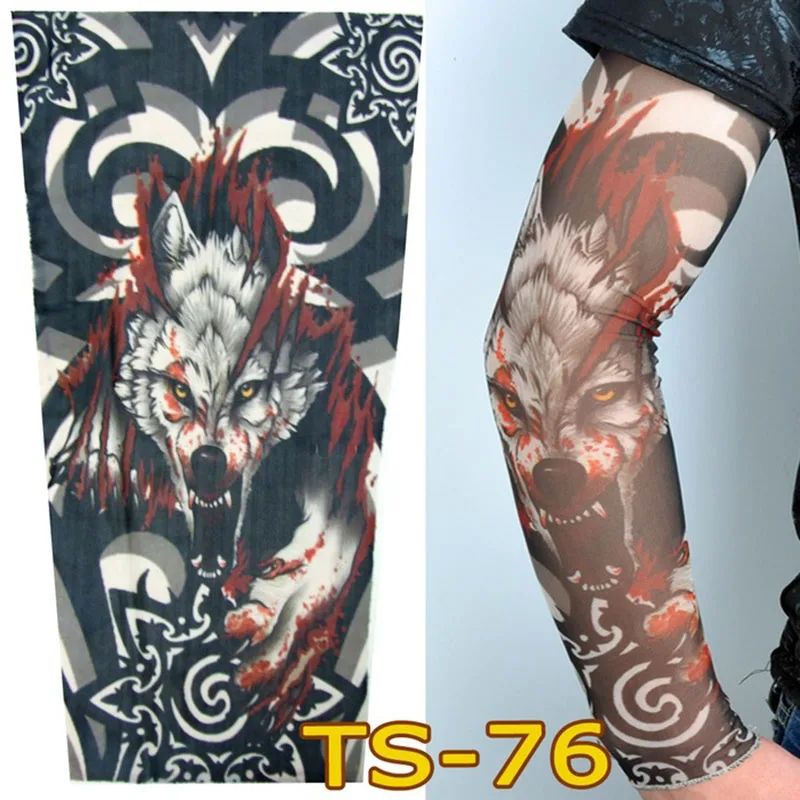 Unisex 3D Tattoo Arm Sleeves Outdoor Cycling Sleeves Sun Protection, Bike Basketball Compression Arm Warmers, Ridding Cuff Sleev