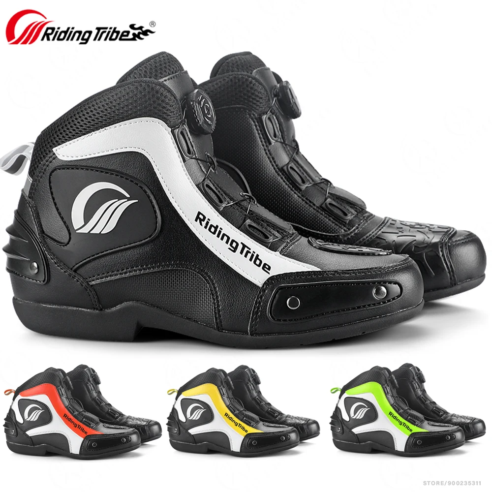 Botas de moto para hombre, zapatos transpirables para vehículos todoterreno, calzado para Motocross, carreras callejeras