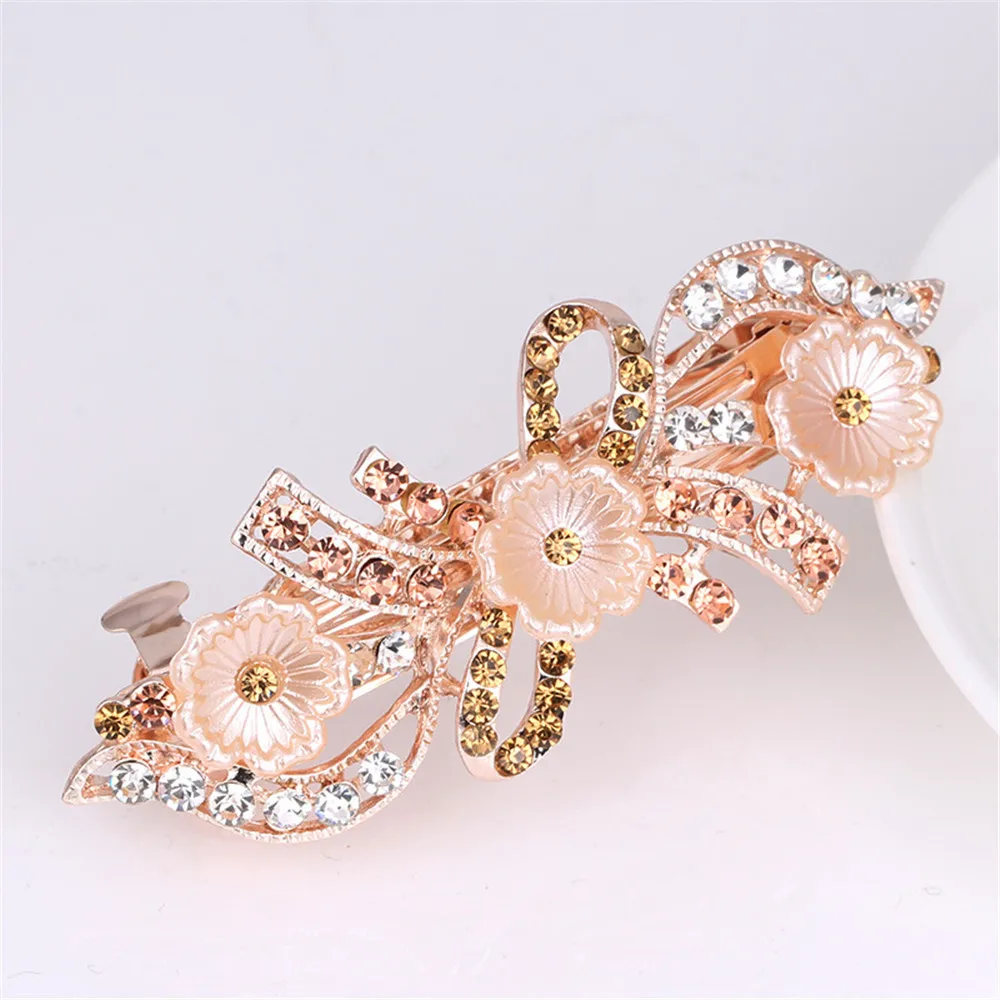 Picture 7: Fashion Crystal Hairpins For Women Sequin Rose Flower Hair Bows With Clips Rhinestone Hair Barrettes Hair Accessories