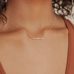 Vintage Mama Letters Necklace For Women Stainless Steel Mom Baby long Chain Pendant Necklaces sexy accessories Mother's Day Gift