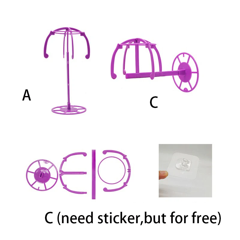 Multifunktionaler verstellbarer Perückenständer aus Kunststoff, Hut-Display, Perückenkopfhalter, tragbar, faltbar, für Perücken, stabile Werkzeuge