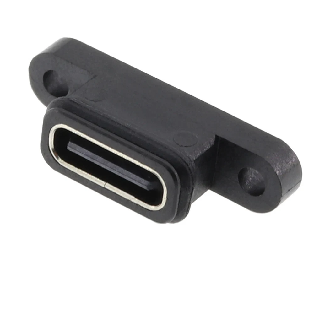 1-4pc IPX8 TYPE C 2P/4P Waterproof Female USB C Socket Port With Screw Hole Fast Charge Charging Interface 180 degree  Connector