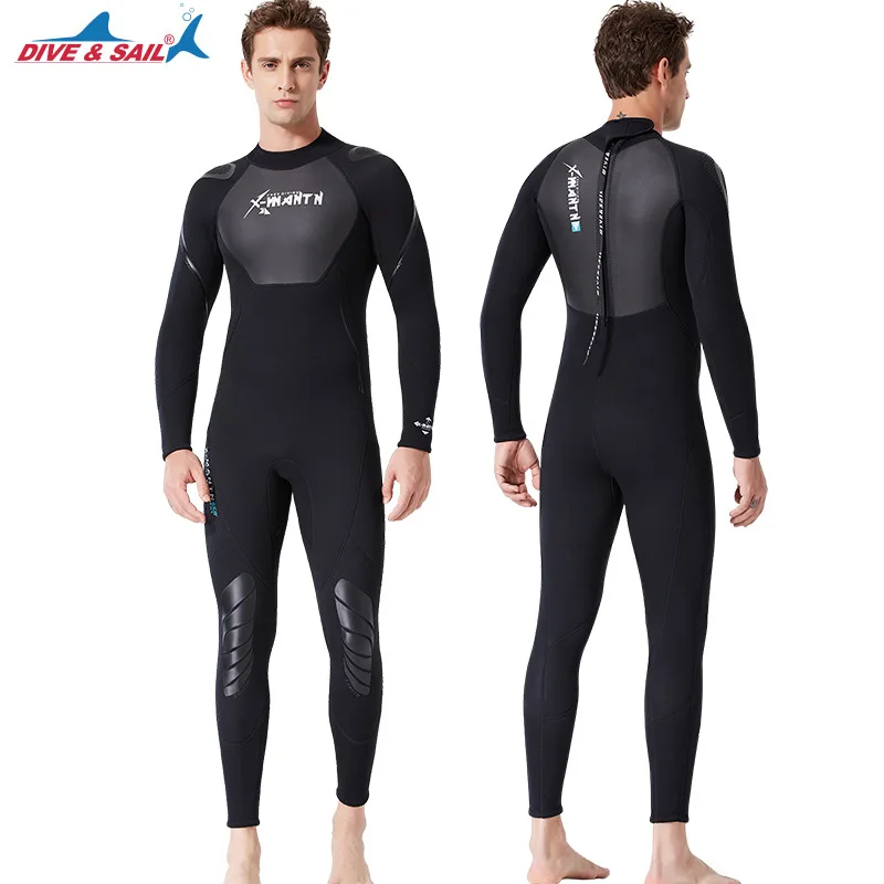 Taobo 2025 DIVE SAIL New 3mm Wetsuit Men's One-piece Warm Wetsuit Women's Long-sleeved Cold-proof Snorkeling Winter Swimwear