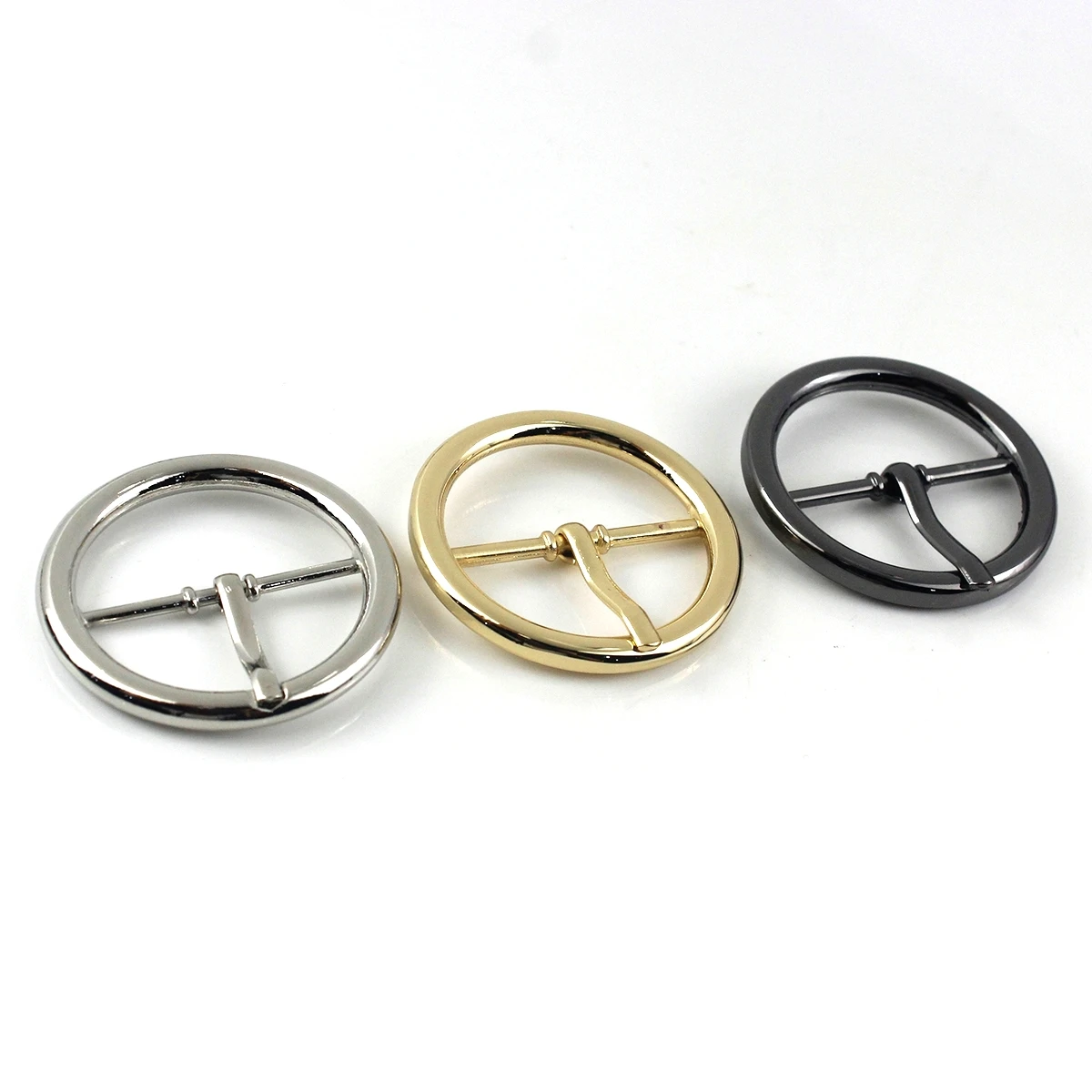 1pcs Metal Round Belt Buckle Center Bar Single Pin Buckle Canvas Belt  Leather Craft Accessory