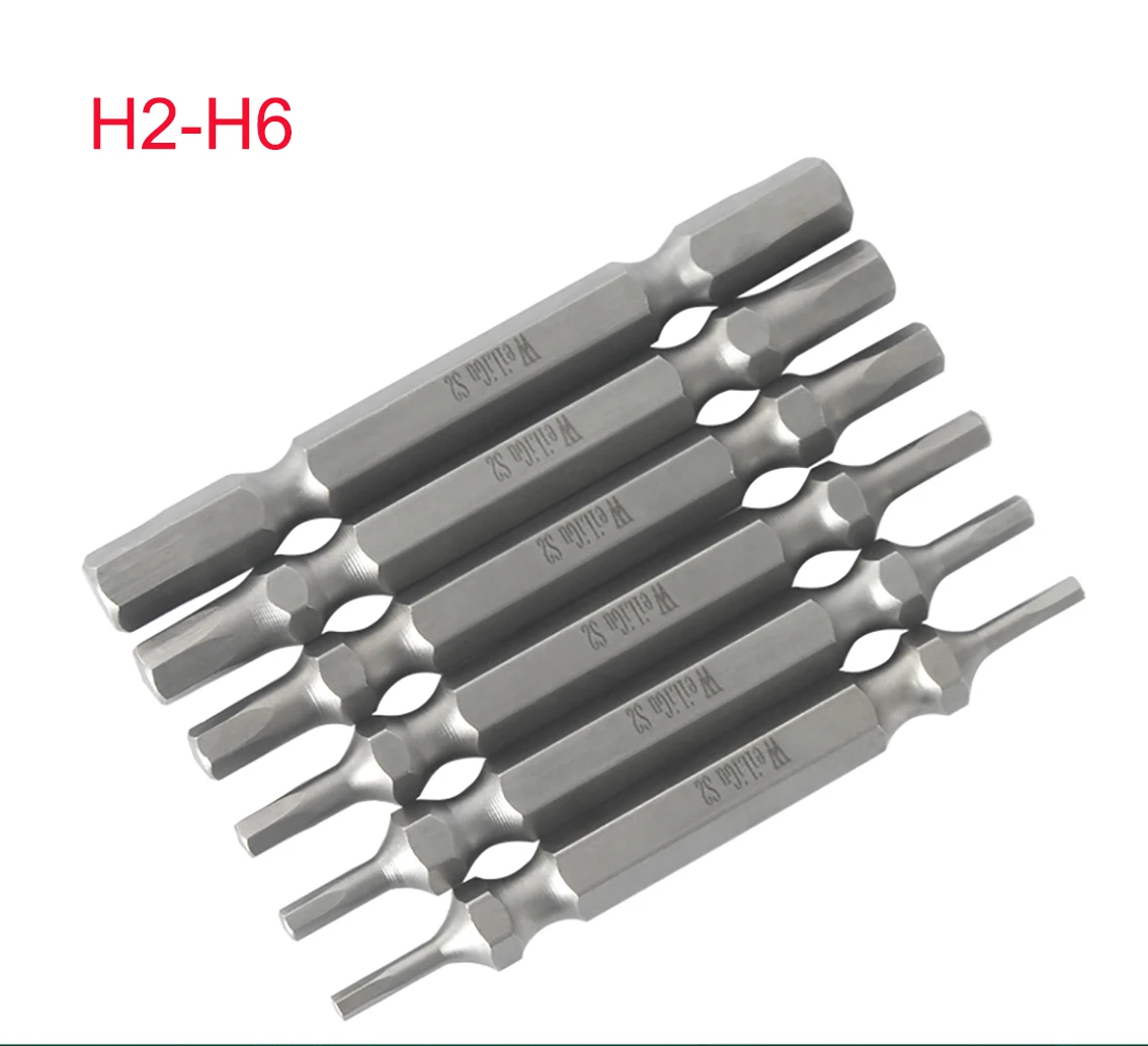 

Length 65mm Double Head Hex Screwdriver Bits H2-H6 Magnetic S2 Steel Electronic Screwdriver Drill Hand Tools