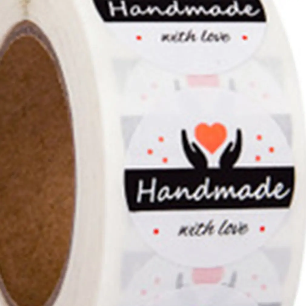 لفة ختم ملصقات شكرا لك الخبز الحرف اليدوية لوح نحاسي ذاتية اللصق المواد الجولة أعواد تزيين 1 بوصة