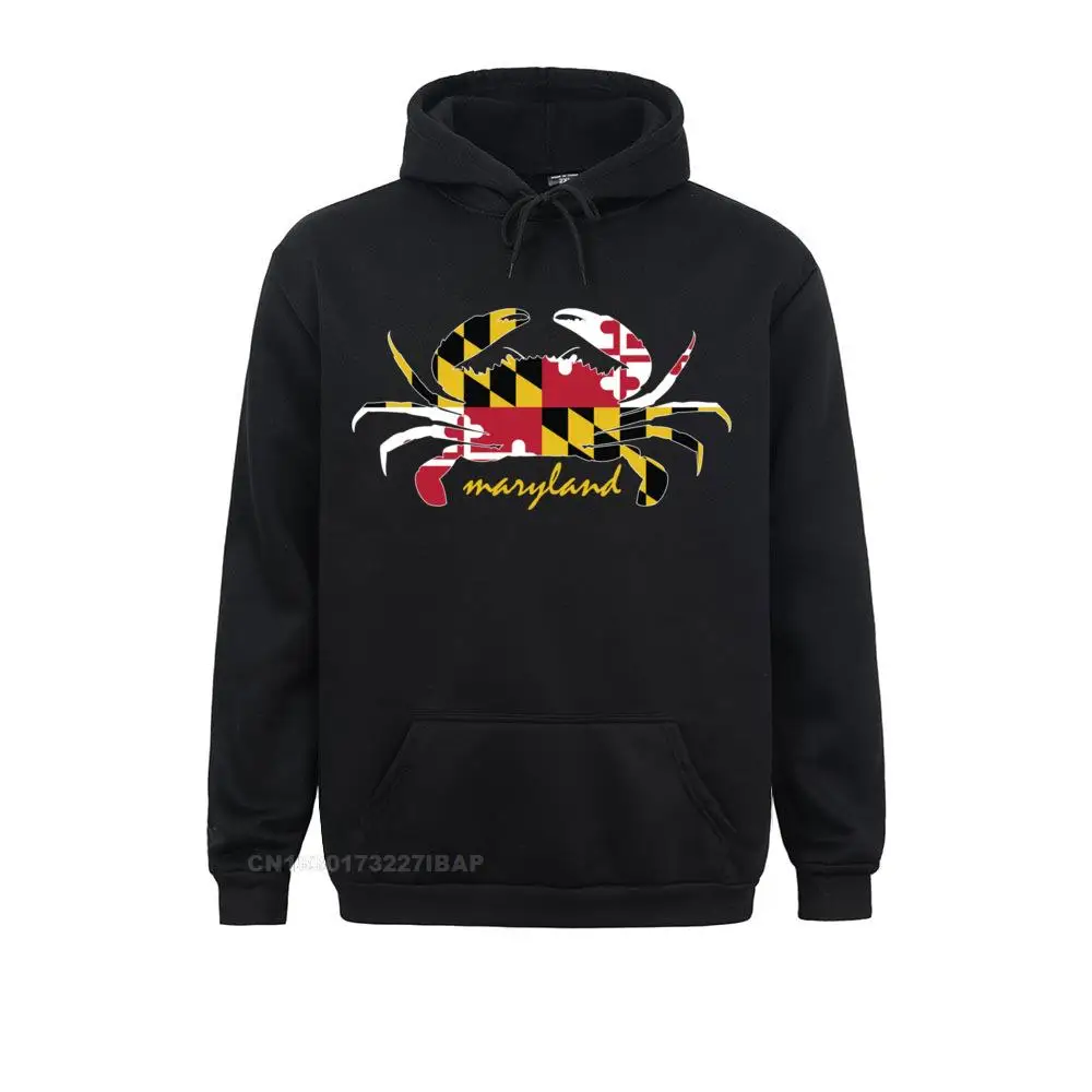 Maryland Crab Cute State Pride Flag Pullover Hoodie Funky Man Hoodies Printing Sweatshirts Long Sleeve Youthful Hoods