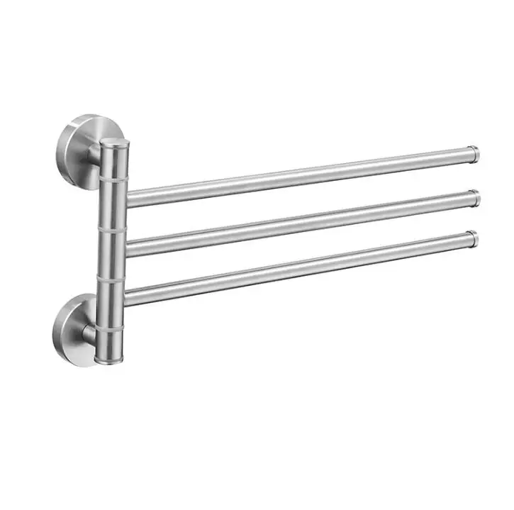 black finish SUS 304 Stainless steel activity towel bar towel holder bathroom tower pole towel bar towel hanger