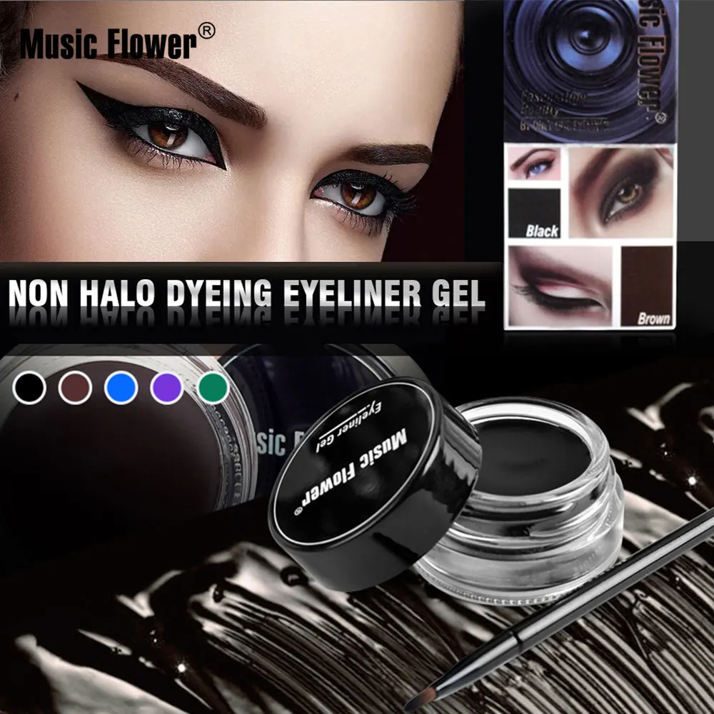 Music flowe Eyeliner colore duraturo impermeabile e resistente al sudore non sbavato cosmetici M5035