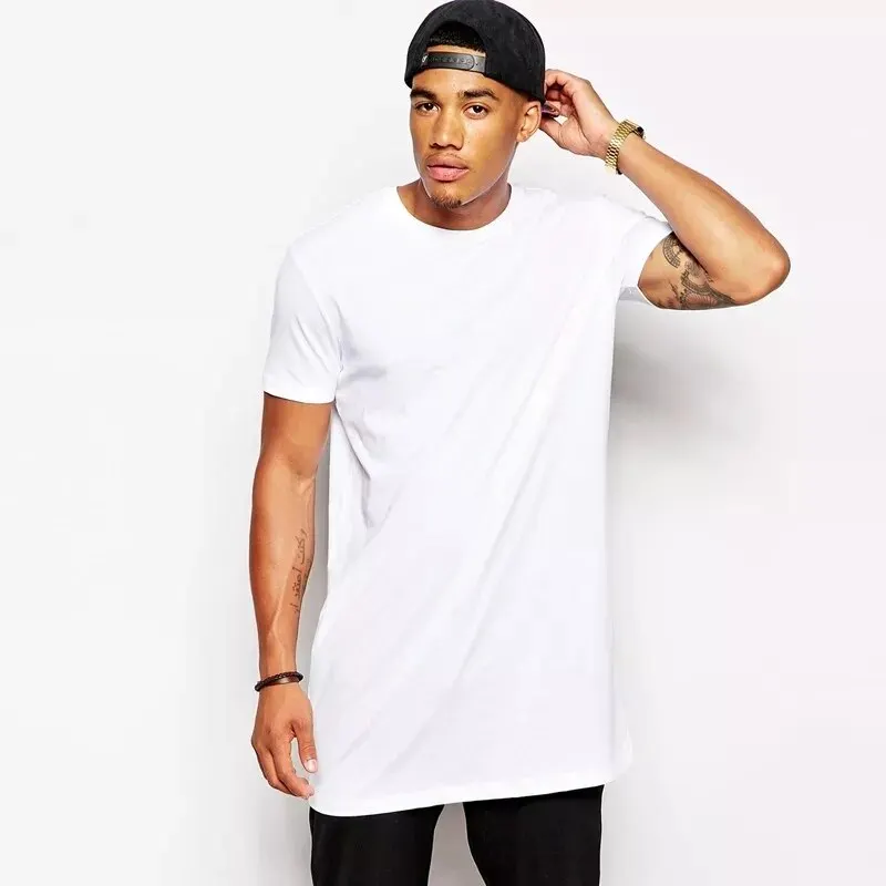 White cotton T-shirt for men. HIP HOP T-shirt. Serves to stamp.