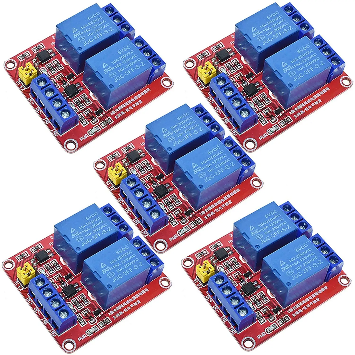 

5PCS 2 Channel 5V Relay Module with Optocoupler High or Low Level Trigger Expansion Board for Raspberry Pi Arduinocraft Arduino