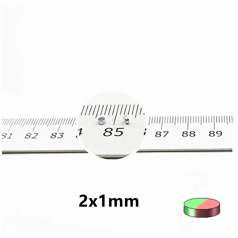 

Diametrically NdFeB Magnet Disc Diameter 2*1 mm Round Magnet Permanent NdFeB Micro Magnetics Tinny Precision 2x1 mm