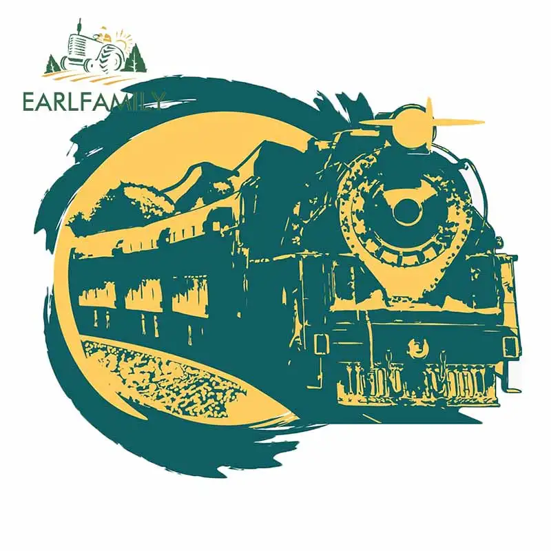 EARLFAMILY 13cm x 10.9cm For Trains Locomotive Car Stickers Fine Decal Car Accessories Refrigerator Waterproof Decoration