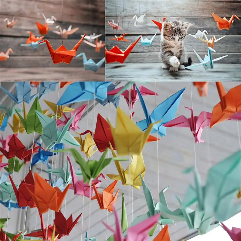 Papel plegable de Origami para niños, hojas cuadradas de un solo lado para proyectos de arte y manualidades, 50 hojas de colores vivos