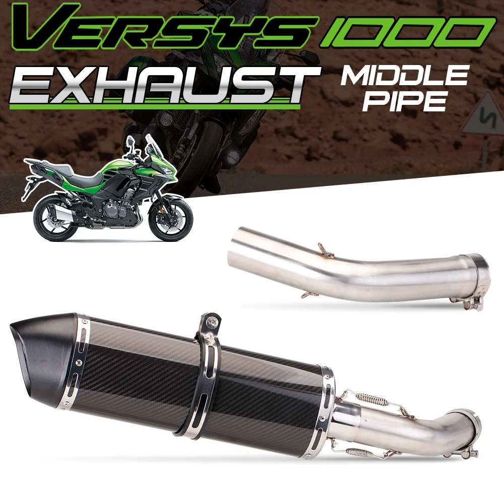 For Kawasaki Versys 1000 SE  Versys1000 2019 2020 2021 Exhaust Muffler Escape Catalytic Delete Modified Middle Link Pipe