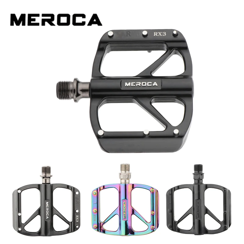 

MEROCA bicycle pedal mountain bike aluminum alloy non-slip pedal folding bike bicycle DU/bearing pedal