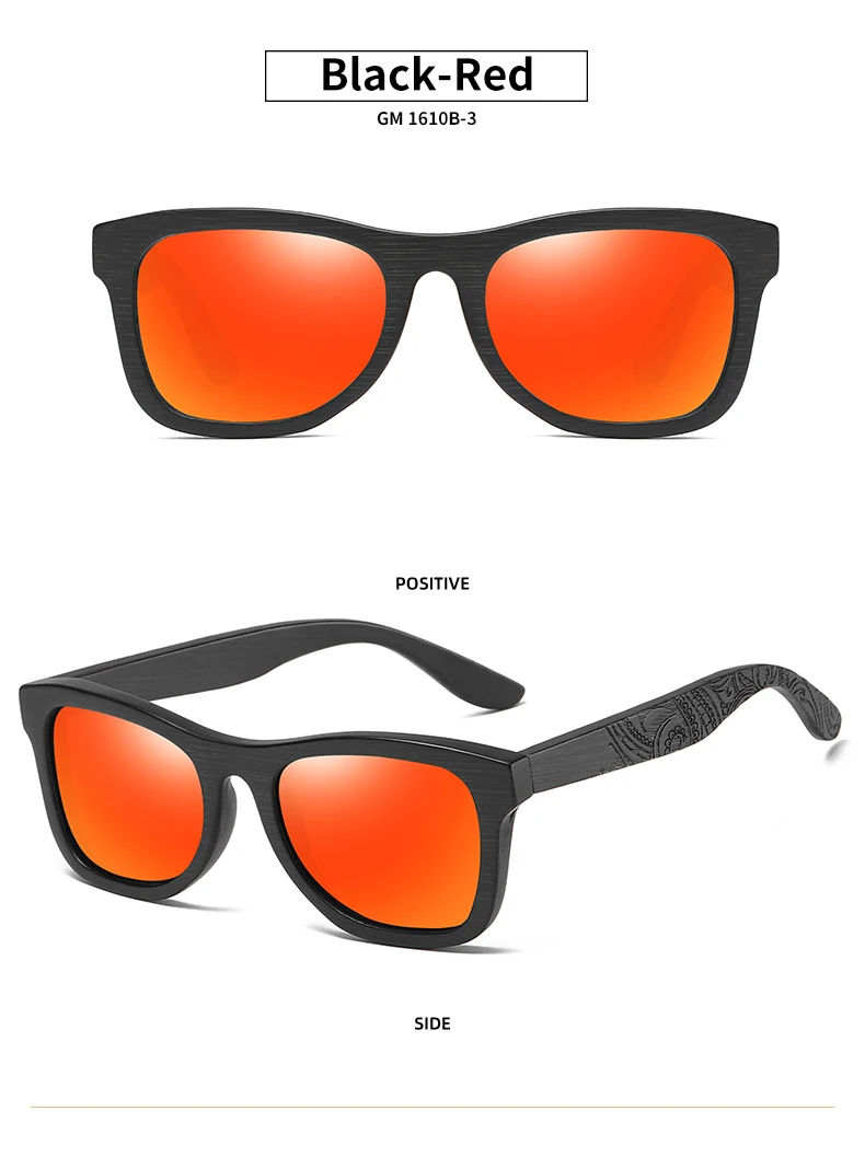 GM Holz-Sonnenbrille für Herren und Damen Luxus-Marken-Designer Polarisierte Sonnenbrillen Vintage-Sonnenbrille Damen-Brillen mit Papierbox – Detail 13