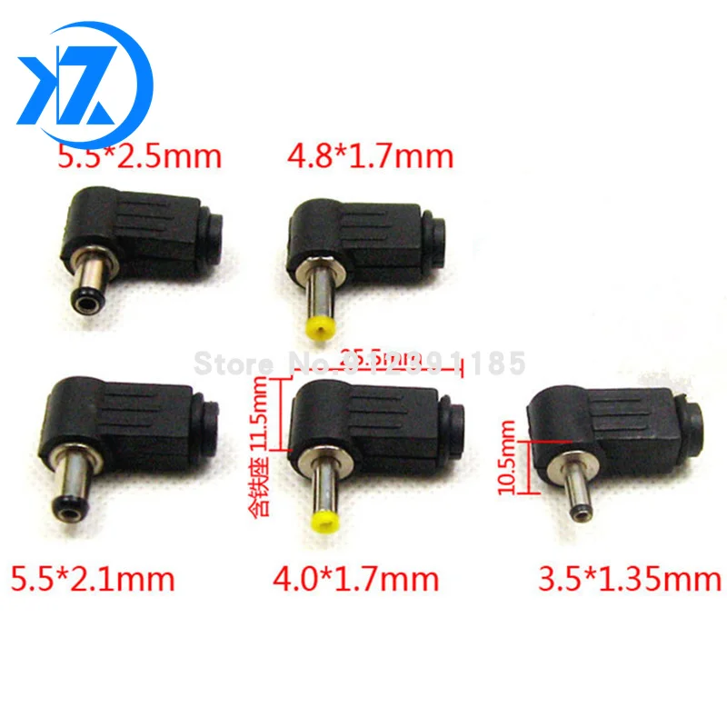 1PCS DC plug 90 degree elbow 5.5*2.1mm DC power plug wiring assembly 5.5*2.5mm welding wire type 4.8x1.7mm 4.0x1.7mm 3.5x1.35mm