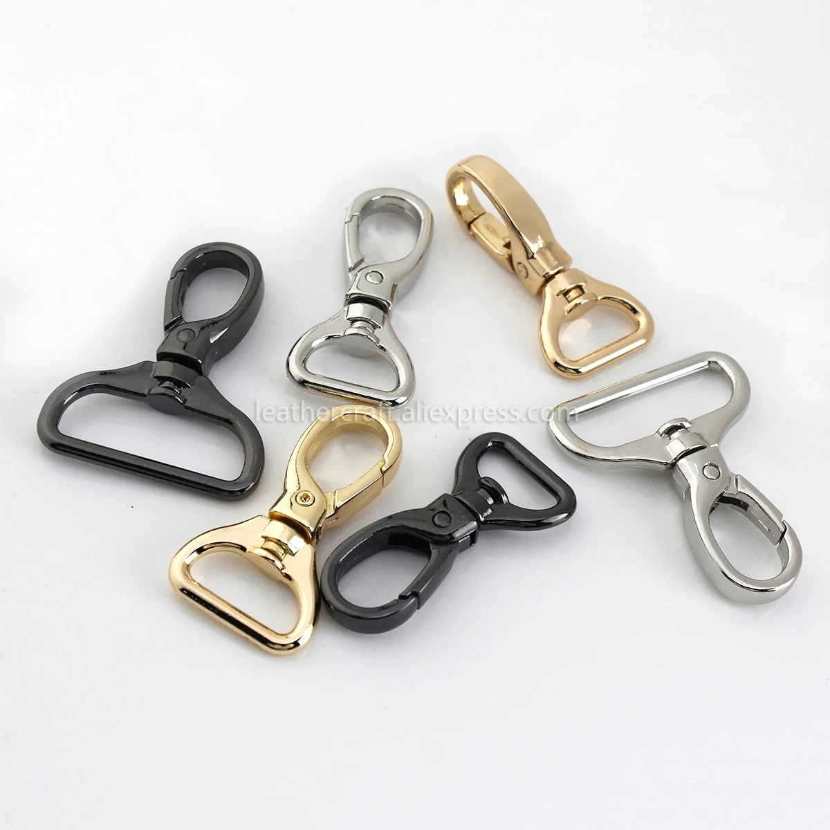 1pcs Metal 4 Sizes Snap Hook Trigger Lobster Clasps Clips Flat Bottom Spring Gate Leather Craft Pet Leash Bag Strap Belt Webbing