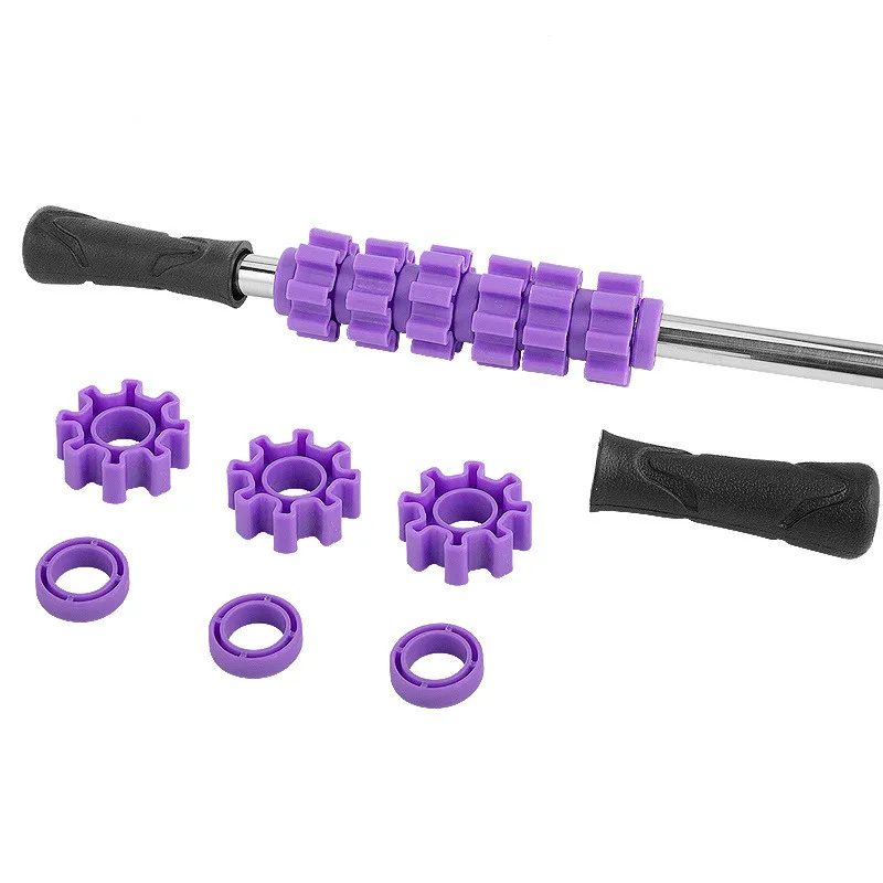 1pc Yoga Massage Roller Stick Muscle Relax Roller Tool Trigger Point Leg Arm 6-wheel Body Massage Stick Relieve Stress
