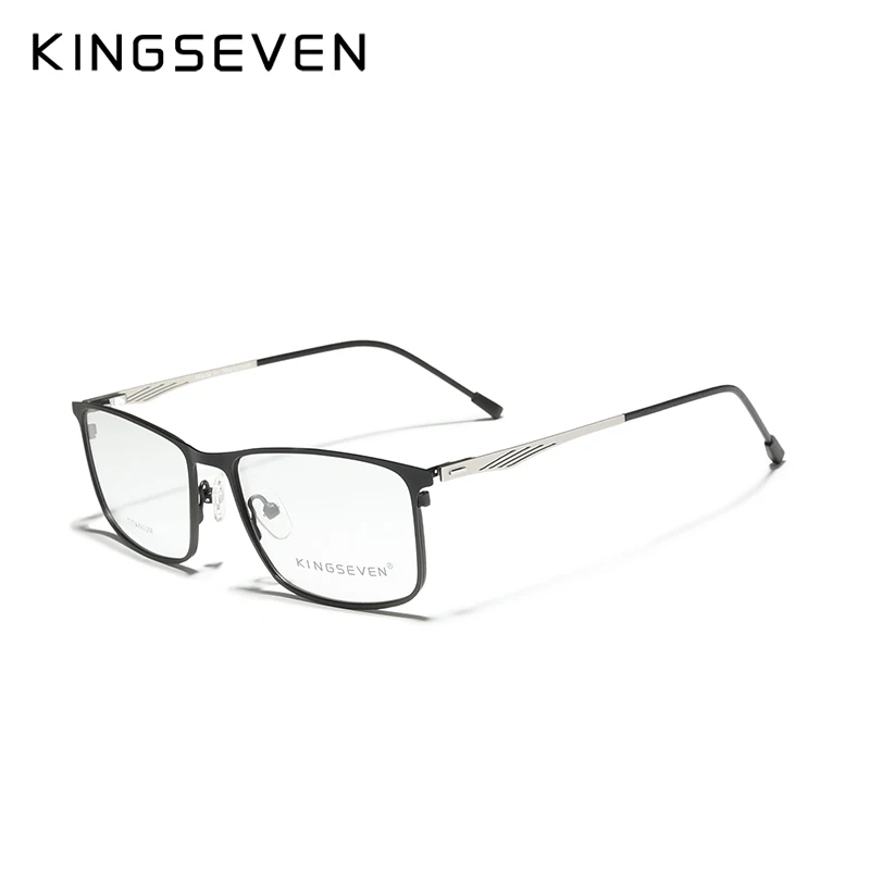 KINGSEVEN Titanium Alloy Optical Glasses Frame Men 2023 Square Myopia Prescription Eye Protection Glasses Male Metal Eyewear