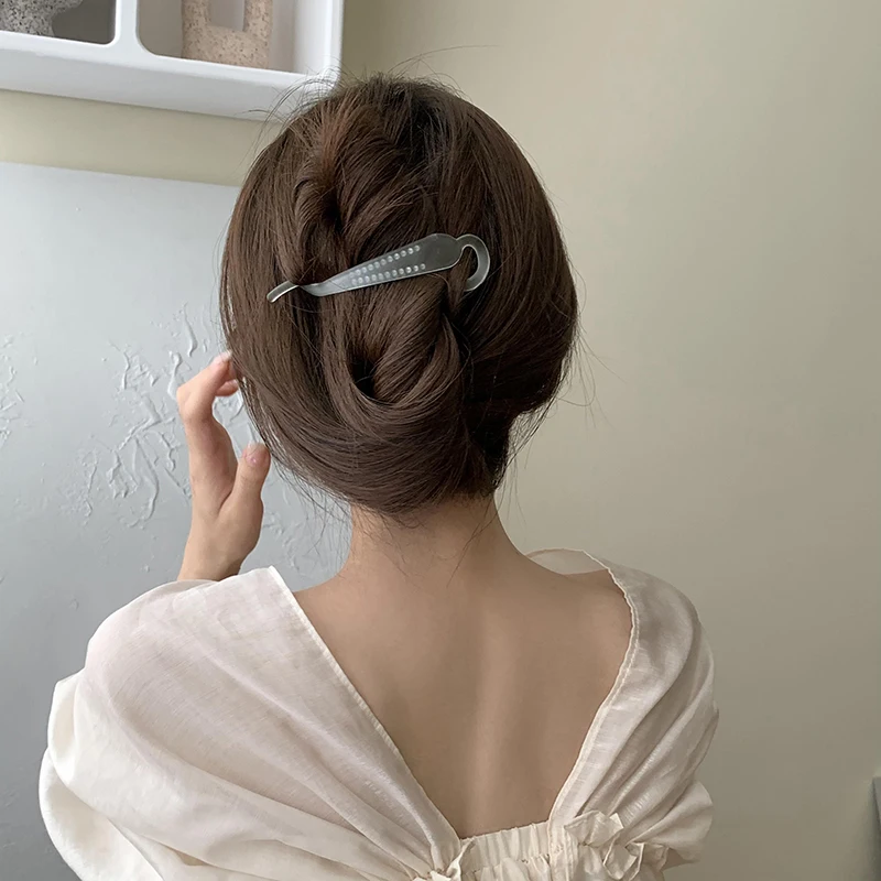 FORWOT Chuối Tóc Acrylic Vuốt Tóc Kẹp Tóc Barrette Cua Đồng Màu Đuôi Ngựa Cho Nữ Cô Gái Phụ Kiện Tóc Băng Đầu