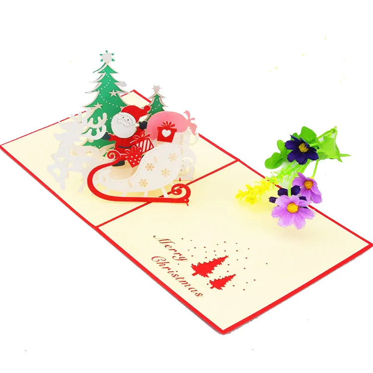 Neue 3D Pop-Up Weihnachtskarten Weihnachtsmann-Einladungskarte Partykarte Kindergeschenke Neujahrs-Dankeskarte Feiertagsgeschenk Postkarte – Detail 28