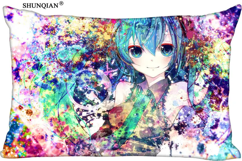 New Custom Pillowcase 45x35cm(One Side) Vocaloid cartoon Beautiful Girl rectangle Zipper Pillowcase Cover Customize your picture