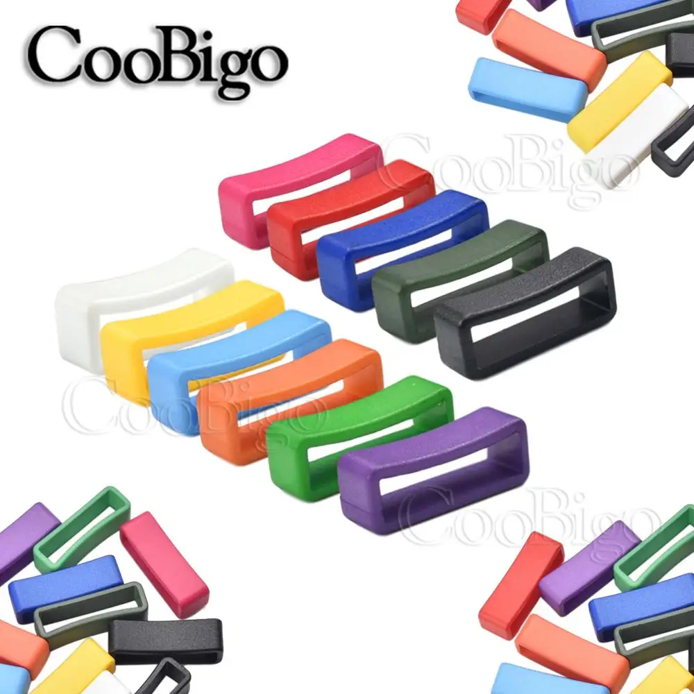 50pcs 1'' Colorful Plastic Keeper Belt Loop Adjustable Buckles For Backpacks Straps Bag Harness Cat Dog Collar DIY Accessories