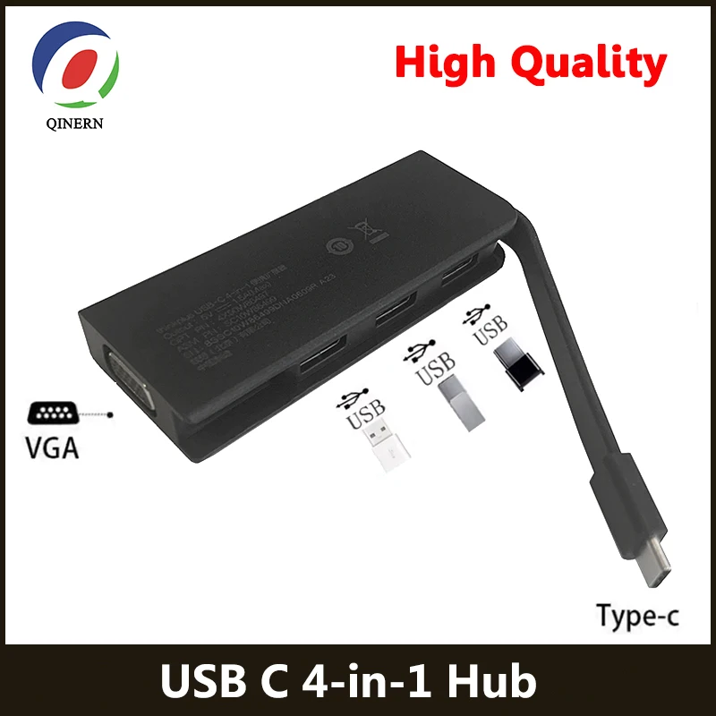 

USB C 4-in-1 Hub Type C Hub to VGA Adapter Docking Station USB 3.1 for Lenovo ThinkPad T14 X13 X390