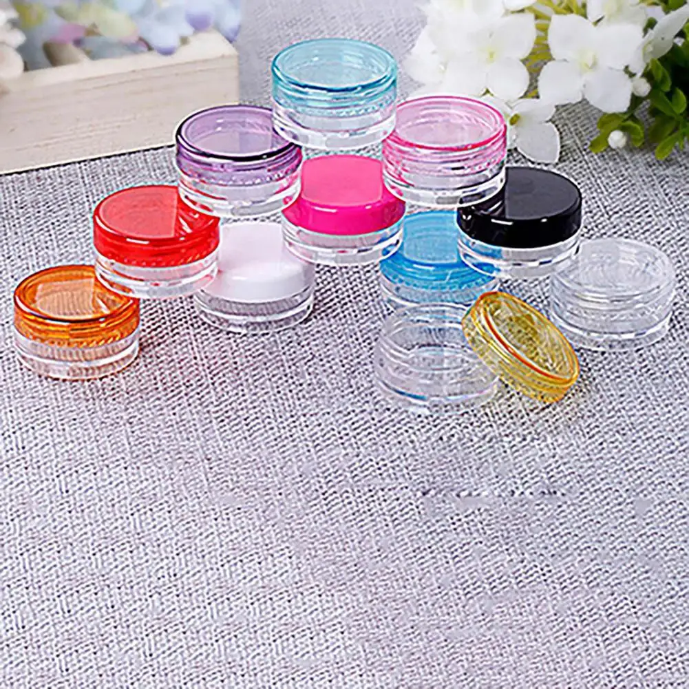 Small Plastic Pill Box Splitter Pill Case Cream Sample Mini Round Empty Bottle Jar Pot Cosmetic Container Tablet Drug Case